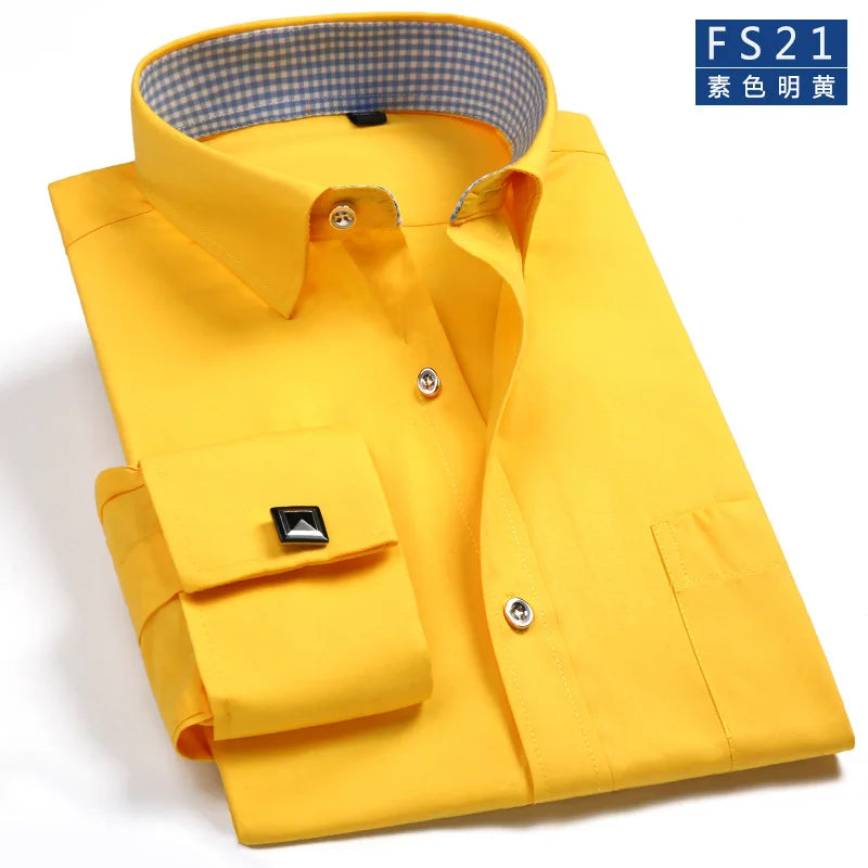 Men's Classic French Cuffs Social Dress Shirt