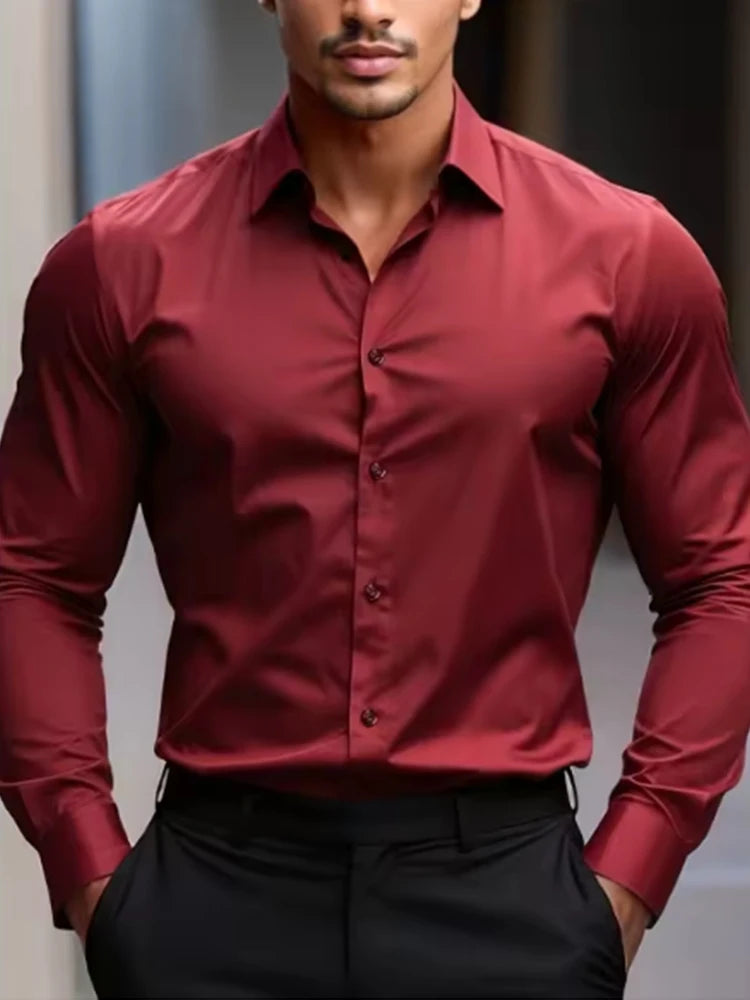 Men's formal shirt, summer long-sleeved, thin