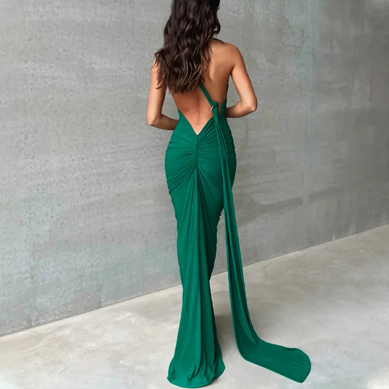 Womens Elegant Evening Party Cocktail Long Dress