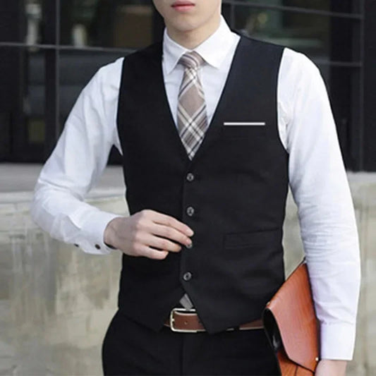 Men's Formal Classic Casual Dress Fashion Vest Suit Slim