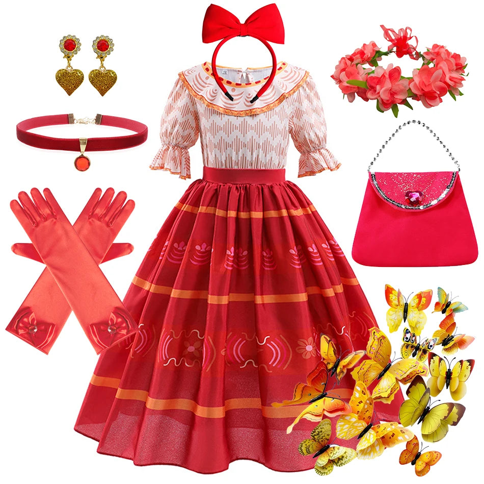 Girls Dolores Costume Kids Encanto Cosplay Princess Dress