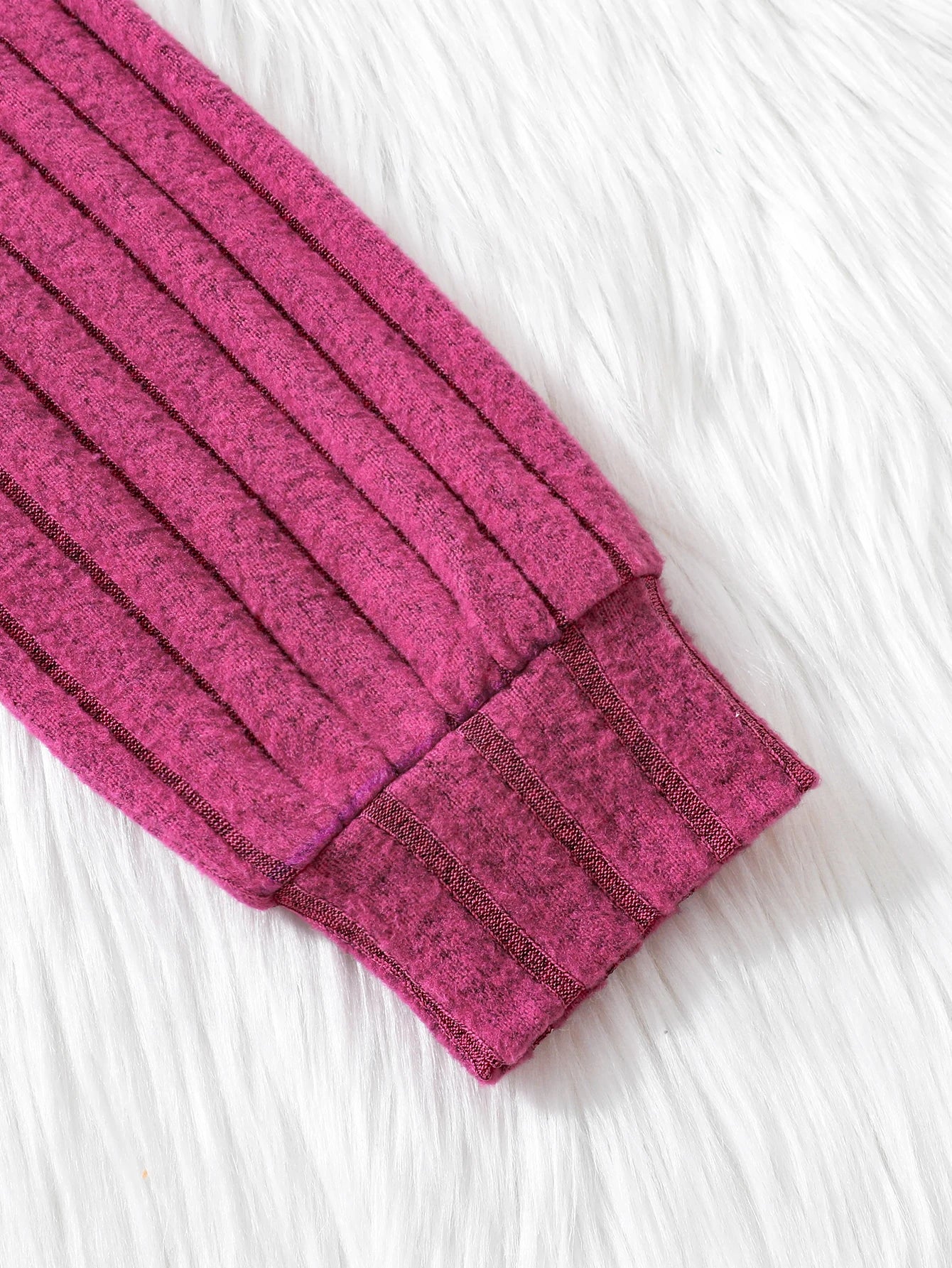 Women's bright pink knitted dress slim design, warm and comfortable