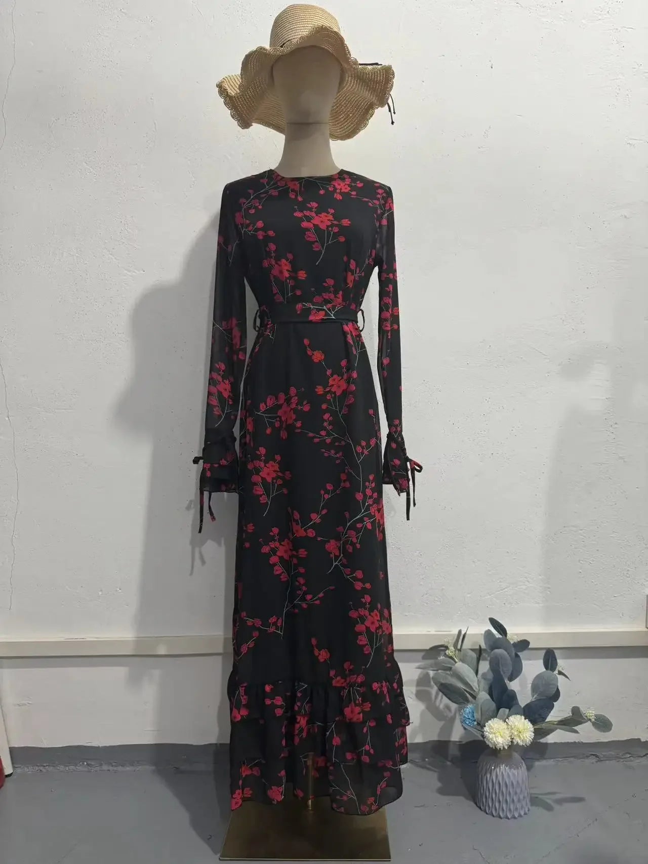 Women's Evening Dresses Summer New Printed French Floral Slim-fitting