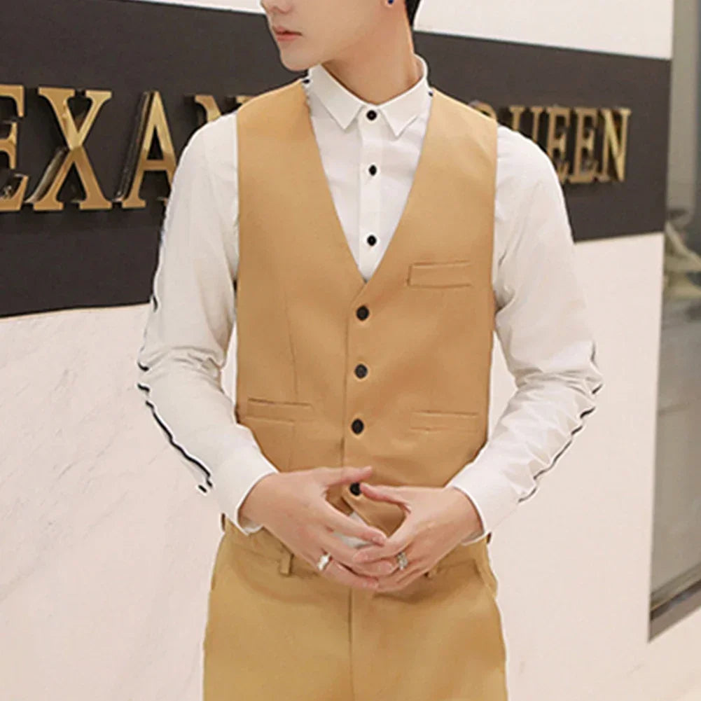 Men's Formal Classic Casual Dress Fashion Vest Suit Slim