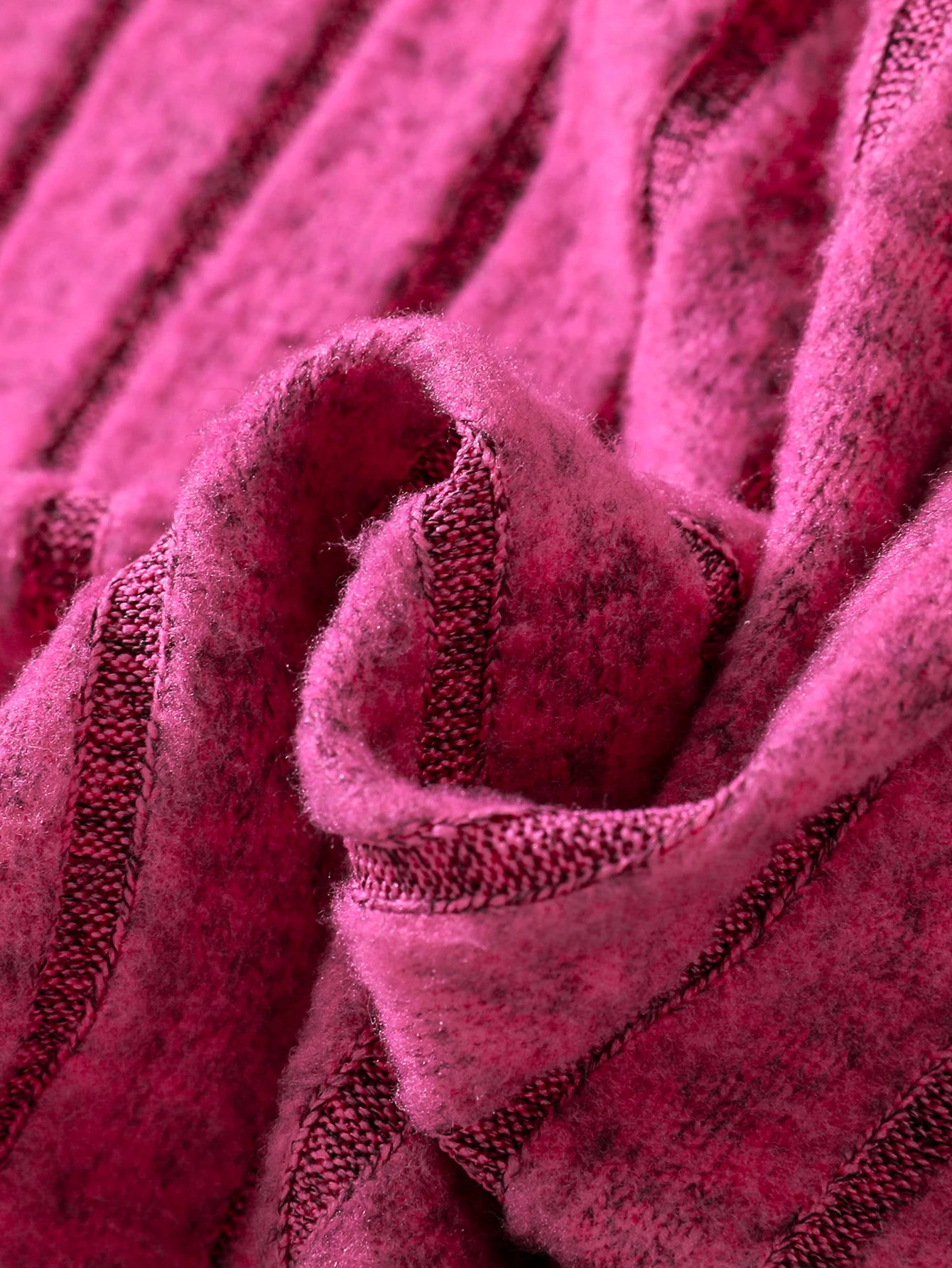 Women's bright pink knitted dress slim design, warm and comfortable