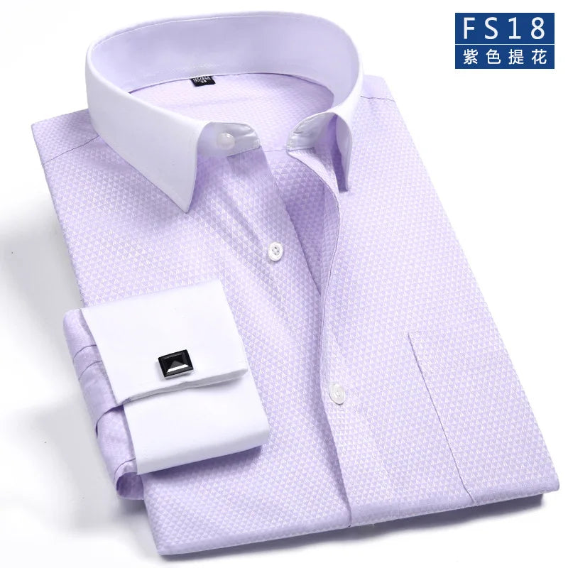Men's Classic French Cuffs Social Dress Shirt