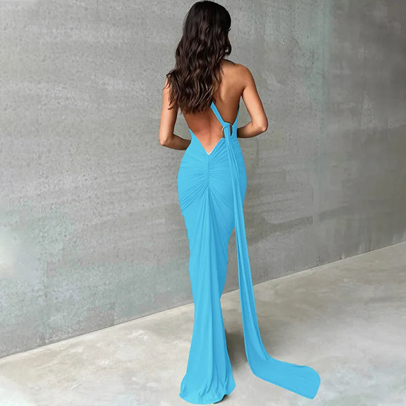Womens Elegant Evening Party Cocktail Long Dress