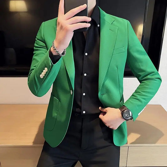 Men's Suit Business Jackets Thin Slim Fit Male Dress