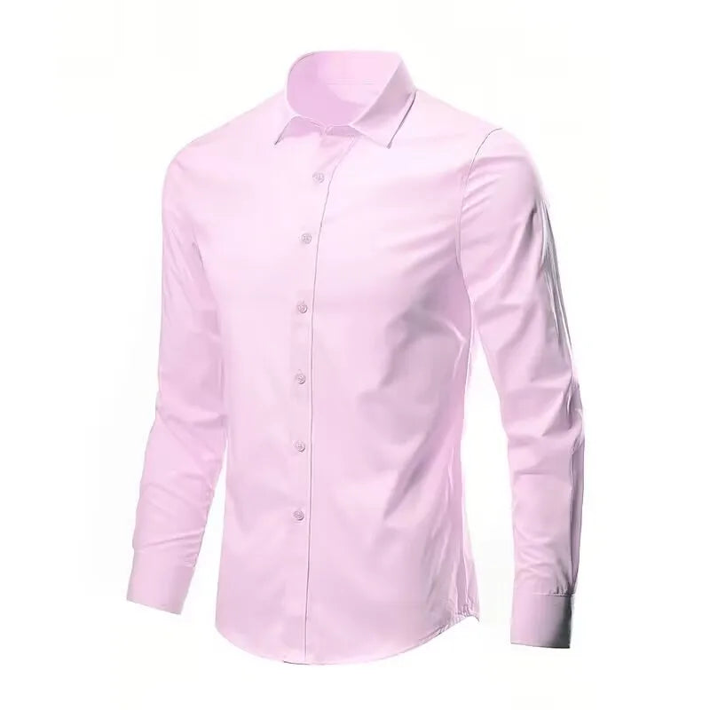 Men's Dress Shirt Elastic Spring Autumn Long Sleeve