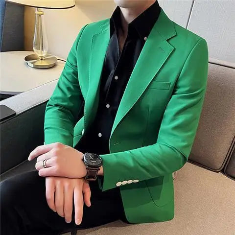 Men's Suit Business Jackets Thin Slim Fit Male Dress